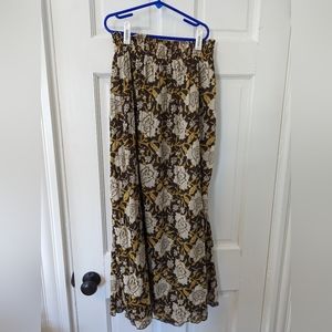 Fall floral midi skirt
